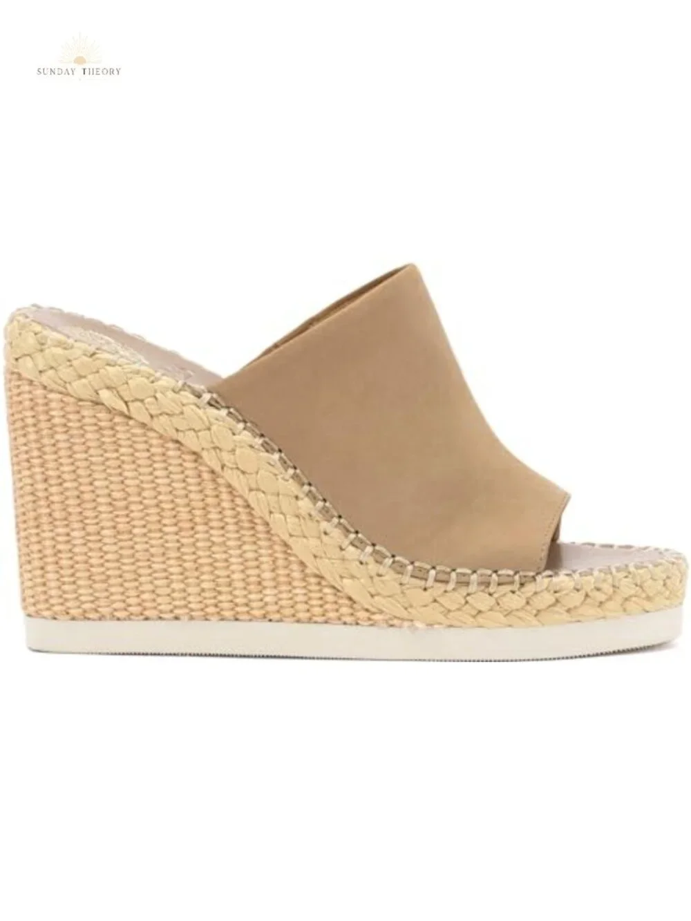 Espadrille Wedge Sandals Open Toe Slip On Leather Jute Midsole